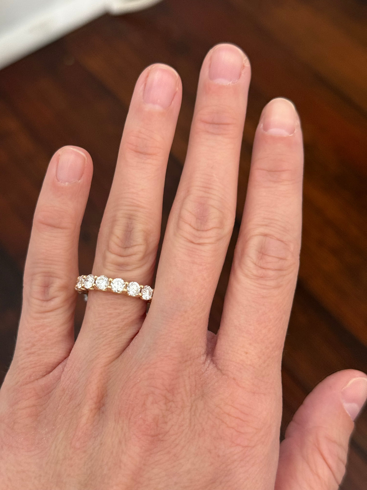 Yellow gold 2.25ct lab diamond band