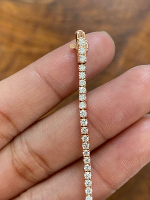 2.23 CT 7 inches Rose Tennis Bracelet