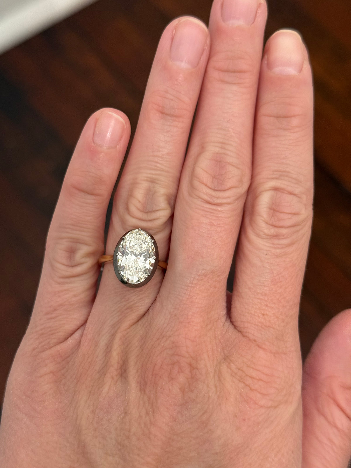 IGI certified 5.56ct oval lab diamond ring