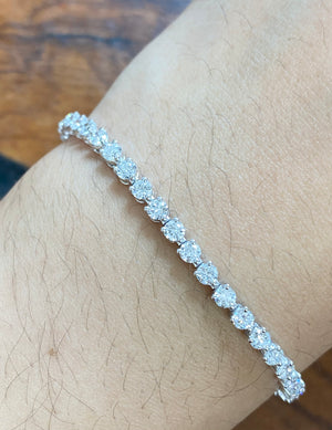 4.13 CT Lab 6.5 inches 3 Prongs Tennis Bracelet