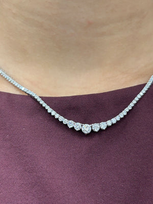 6.20CT LAB 3 PRONGS TENNIS NECKLACE