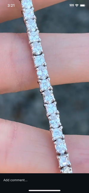 7.27 ct Asscher and Oval Lab Diamond Tennis Bracelet
