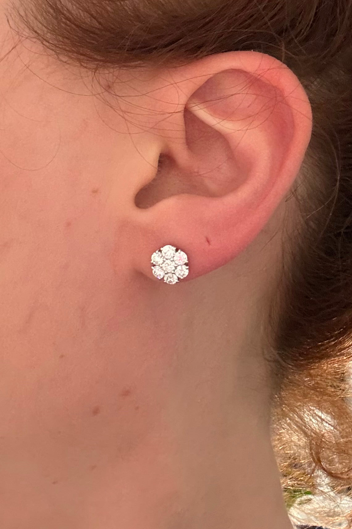 IGI certified white gold 1.34ct lab diamond earrings with push backs