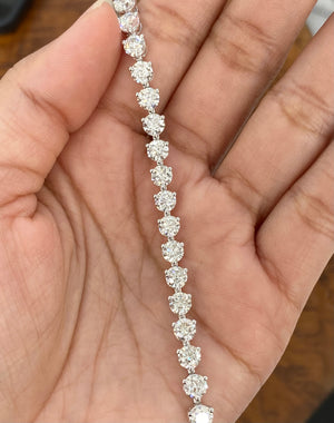 13.16 CT Lab 7.15 inches 3 Prongs Tennis Bracelet