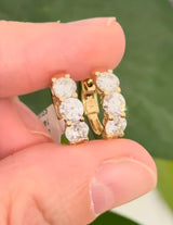 14.4mm yellow gold 2.01ct lab diamond hoop earrings