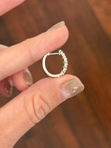 White gold 2.27ct oval lab diamond oval hoop earrings