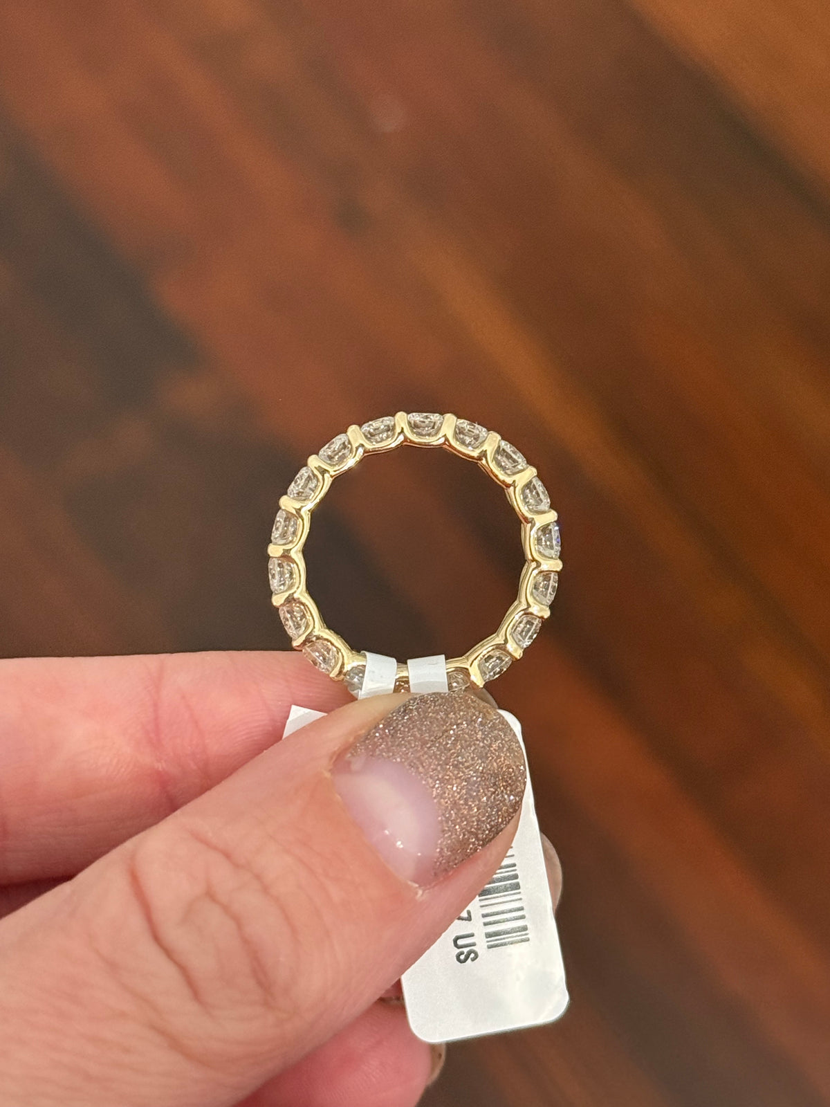 IGI certified yellow gold 3.38ct lab diamond eternity bands