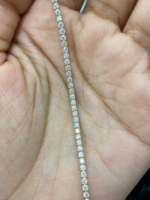 2.22 CT Lab 7 Inches Yellow Tennis Bracelet