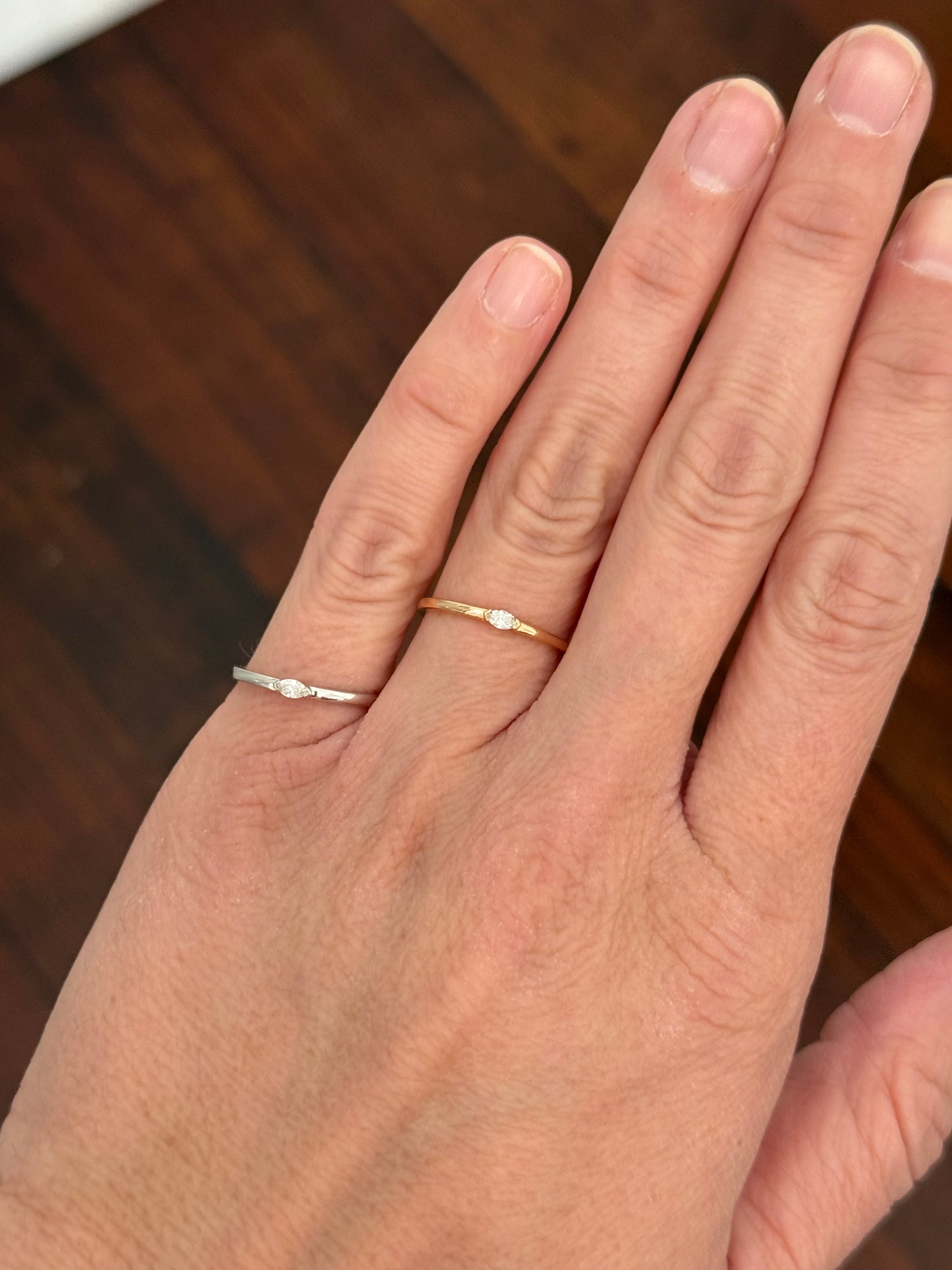 Marquise natural diamond bands available in white and rose gold