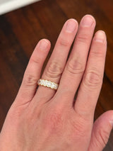 IGI certified 5.14ct oval lab diamond half bezel set eternity band
