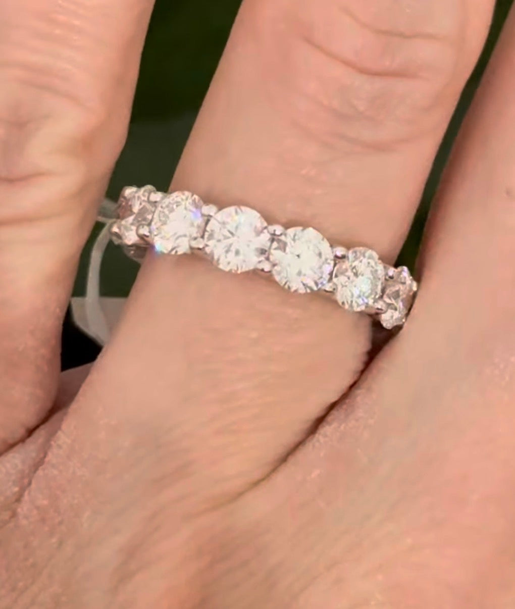 IGI certified size 6.25 white gold 5.18ct lab diamond eternity band