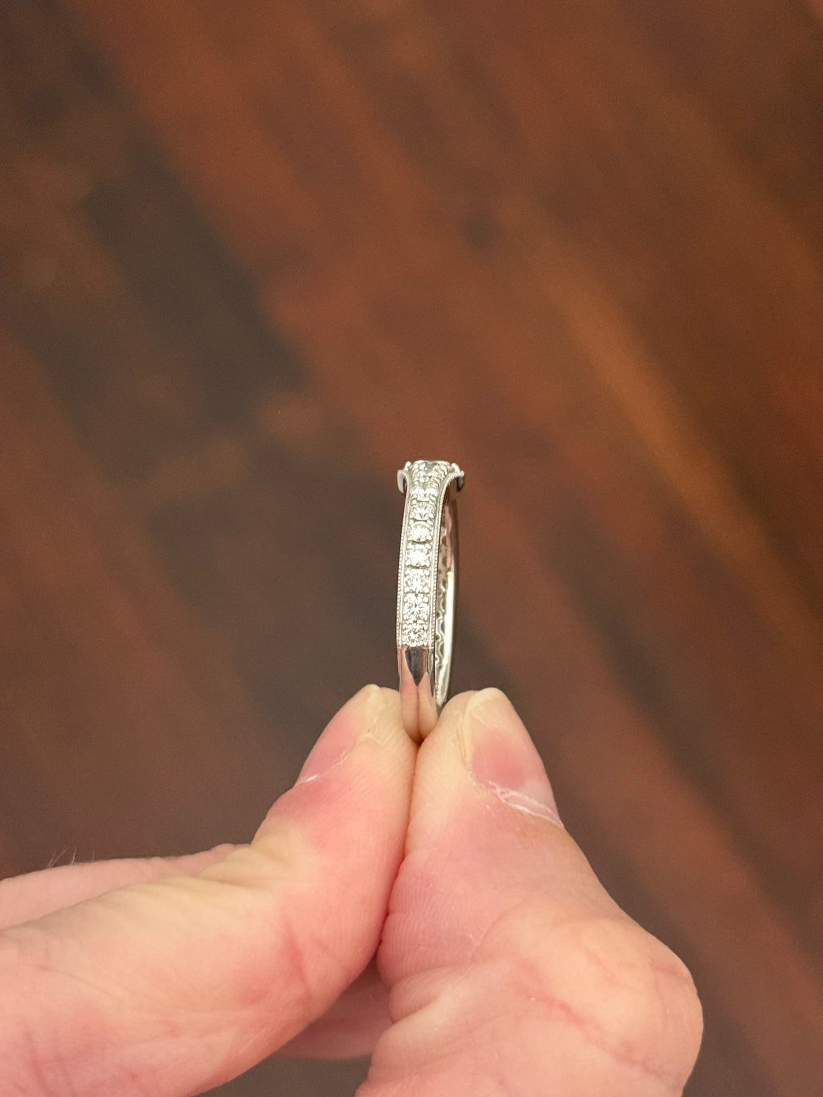 White gold lab diamond band