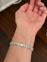 White gold 9.9ct marquise, oval and pear shape lab diamond bracelet