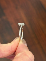 White gold 1.25ct cushion cut lab diamond ring