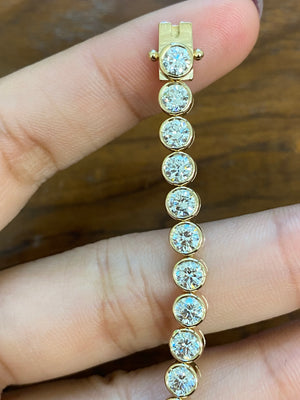 7.15 CT LAB 7 INCHES YELLOW BEZEL TENNIS BRACELET