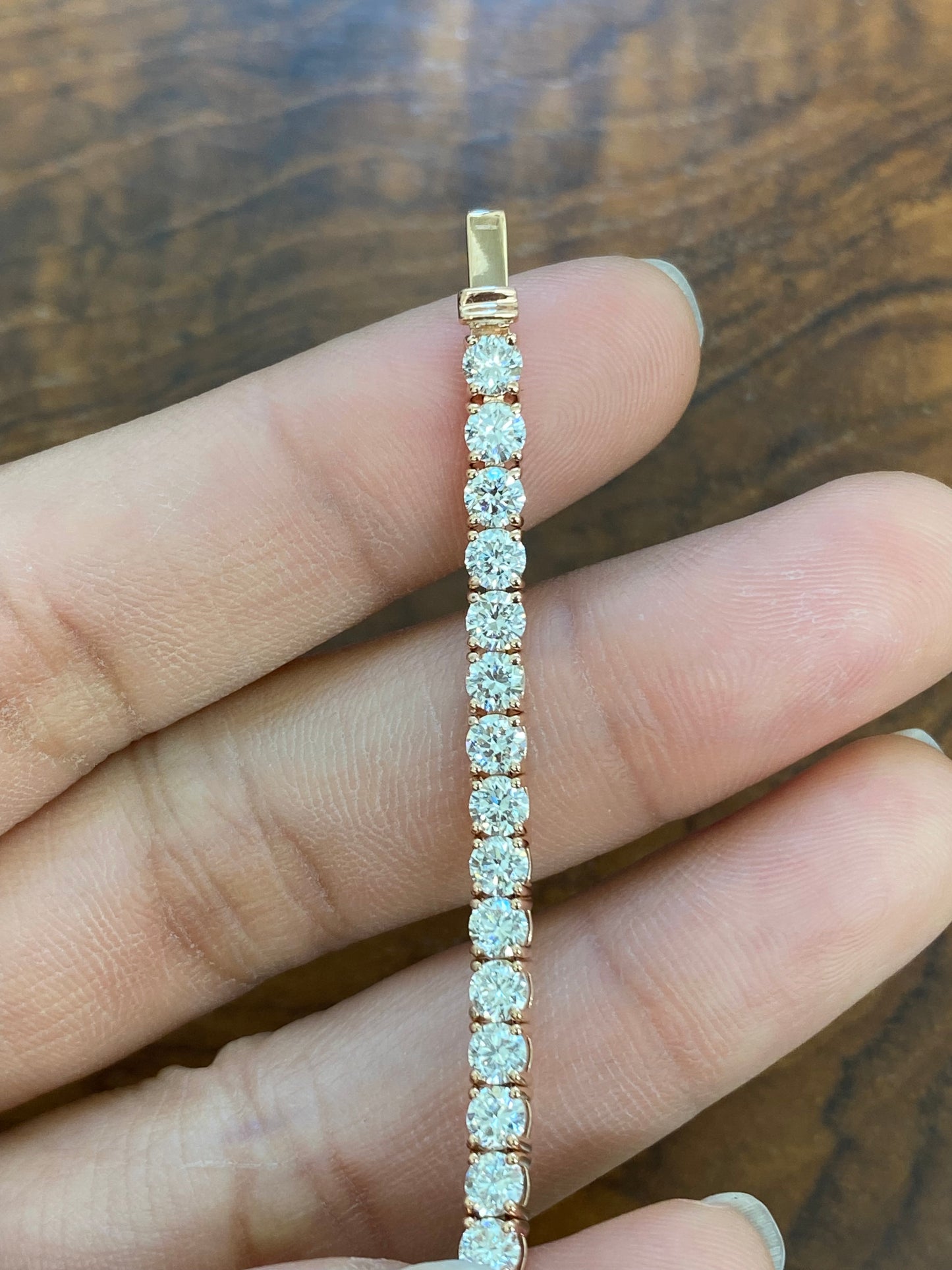 6.85 CT Lab 7 Inches Rose Tennis Bracelet