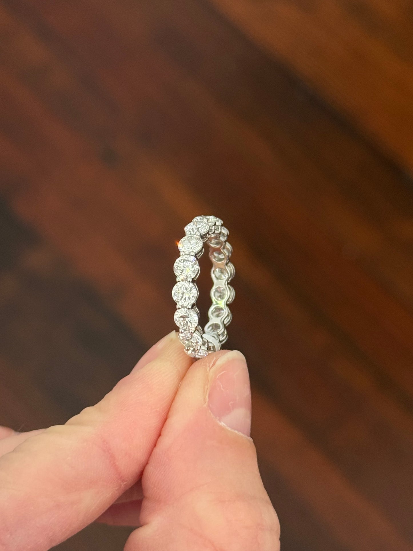 White gold 3.76cts lab diamond eternity band