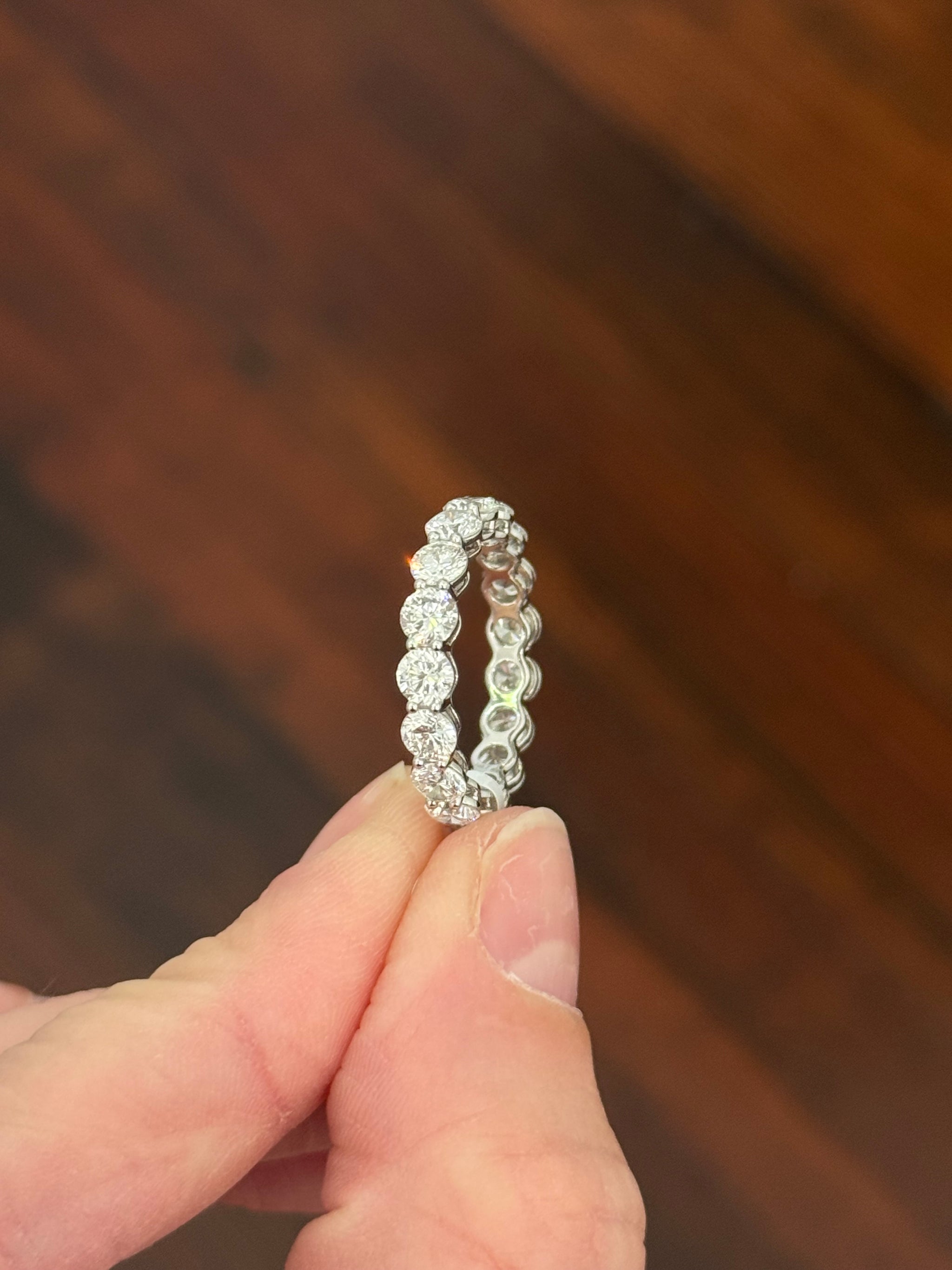 White gold 3.76cts lab diamond eternity band