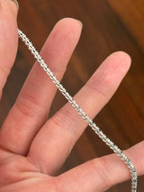 4 prong white gold 2.96ct green and white lab diamond bracelet