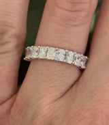 White gold 2.19ct radiant lab diamond band