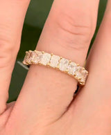 Yellow gold 2.5ct radiant lab diamond band
