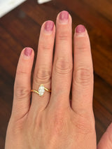 Yellow gold marquise lab diamond ring