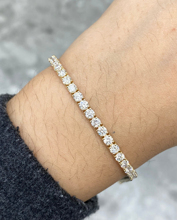 6.25 CT Lab 7 Inches Yellow Tennis Bracelet