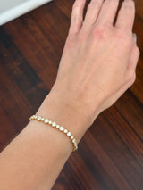 Yellow gold bezel set 5.95ct round natural diamond bracelet