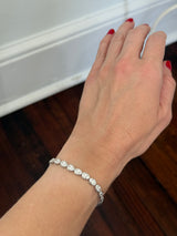 White gold bezel and east west set 10.03ct oval lab diamond bracelet