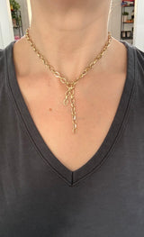 15g yellow gold lariat chain necklace