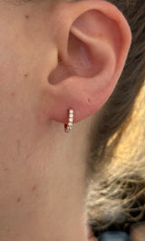 10.4mm rose gold 0.20ct lab diamond hoop earrings