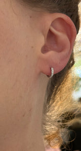 8.8mm white gold 0.11ct lab diamond hoop earrings