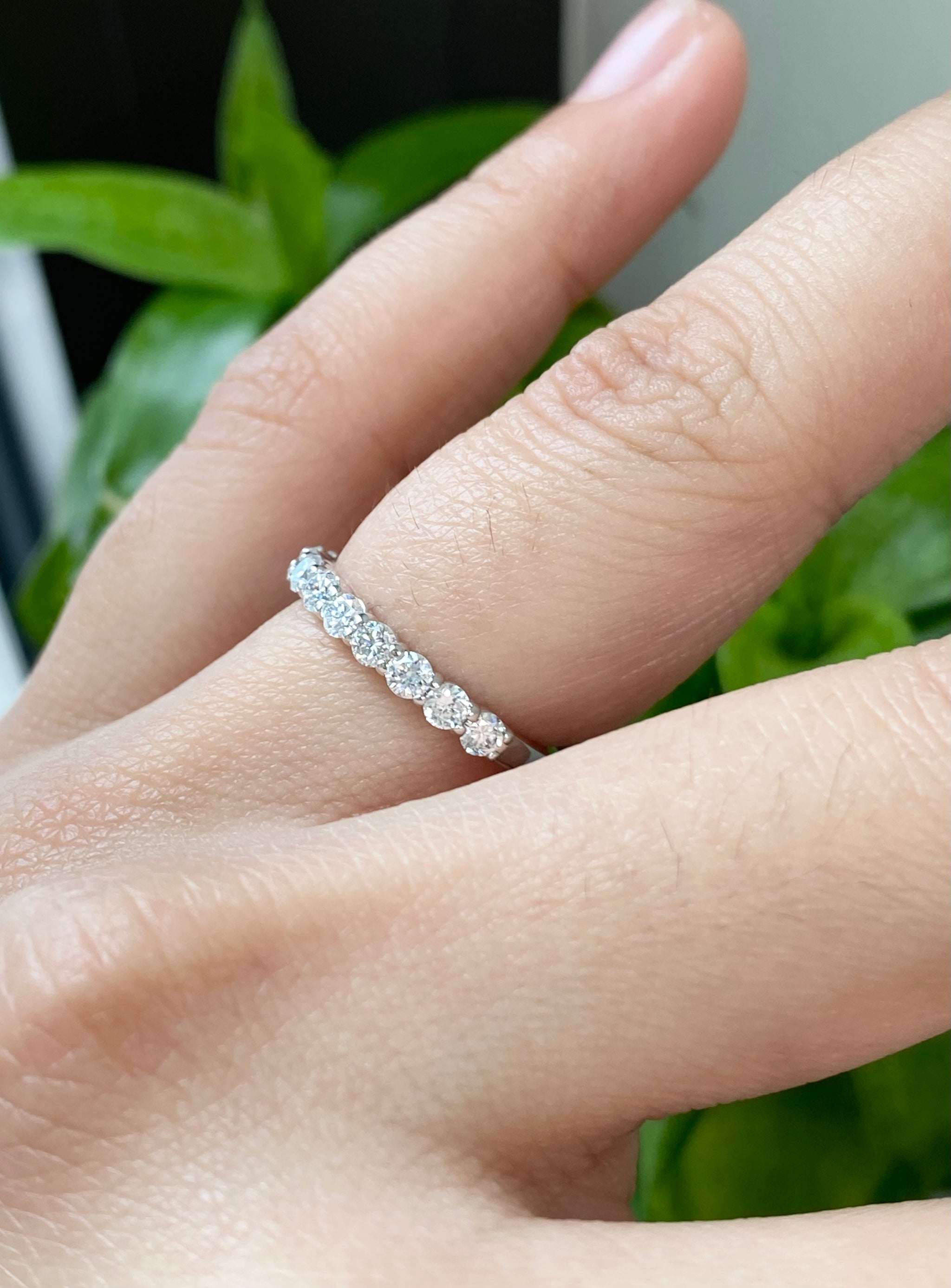 0.60 cttw Lab diamonds half way wedding band