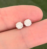 White gold 4 prong basket setting 0.74ct lab diamond stud earrings with screw backs