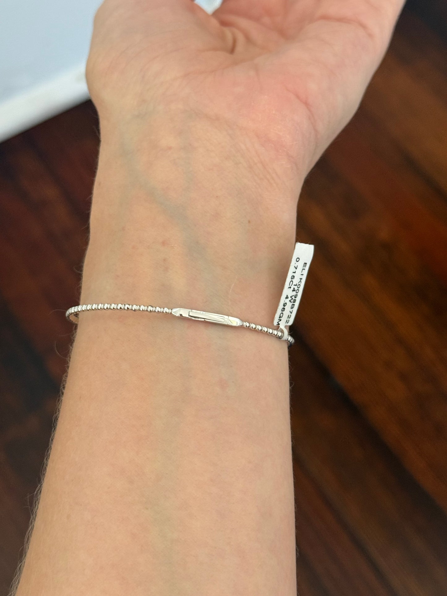 White gold 0.715ct natural diamond flex bracelet