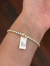 3 prong yellow gold 5.03ct lab diamond tennis bracelet