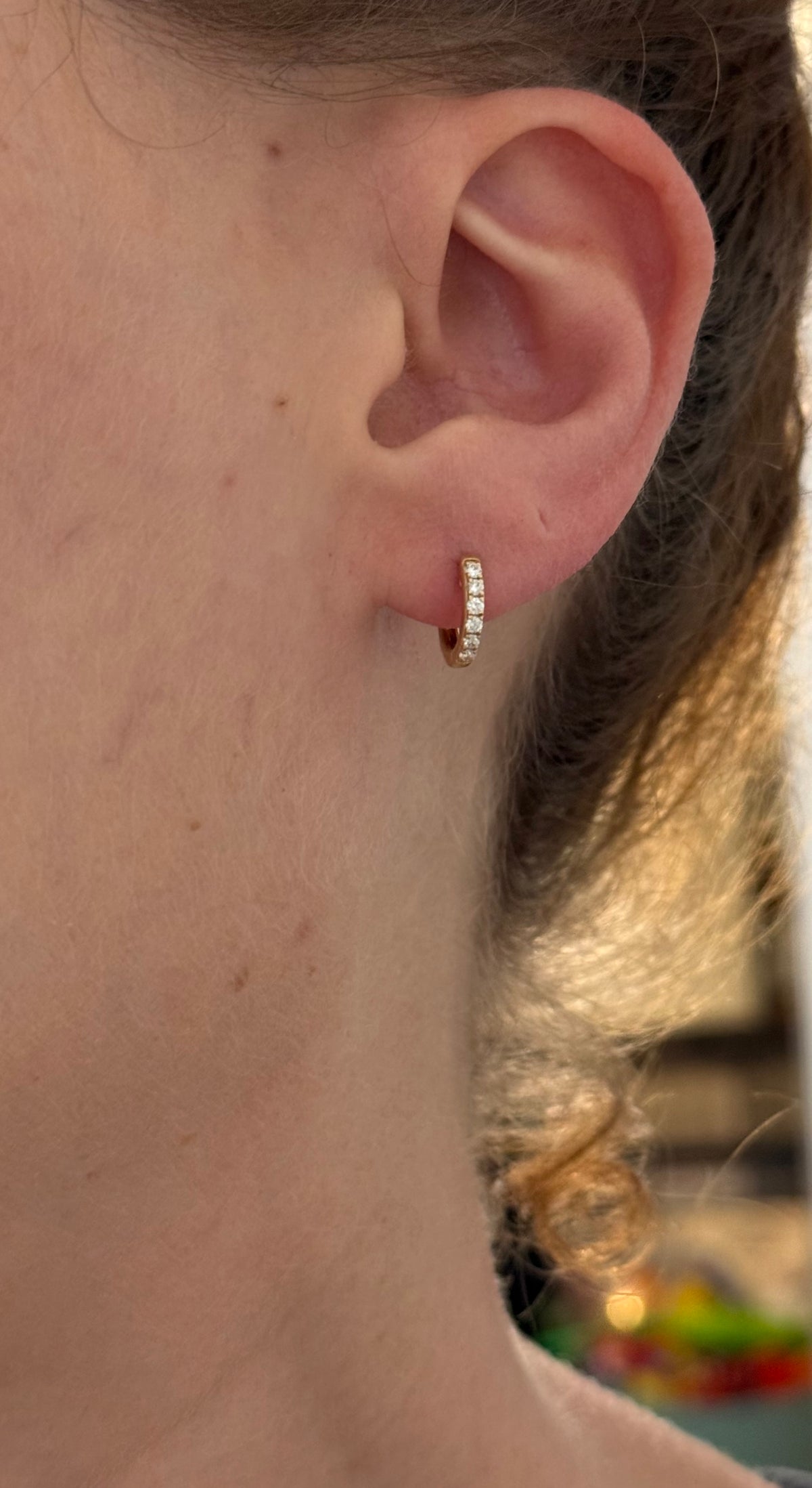 10.4mm yellow gold 0.19ct lab diamond hoop earrings