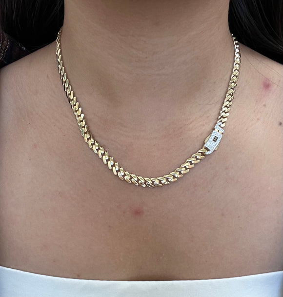 0.51 cttw 14k Gold 18 inches Cuban Chain