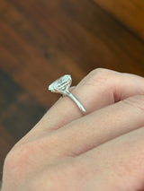 White gold IGI certified oval lab diamond ring