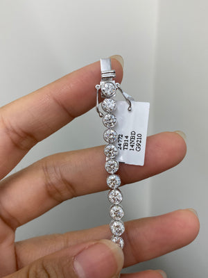 9.21 CT LAB 7.25 INCHES BEZEL TENNIS BRACELET