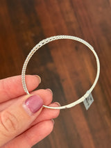 White gold graduated lab diamond flex bracelet