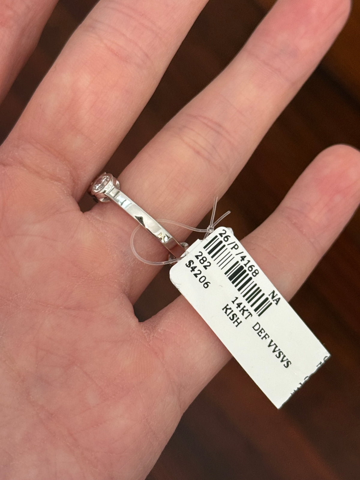 White gold bezel set 3.09ct lab diamond 3/4 eternity band