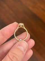 Yellow gold bezel set 1.96ct pear shaped lab diamond ring