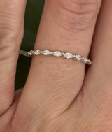 White gold 0.32ct marquise lab diamond band