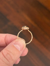 Rose gold white and black diamond cat ring