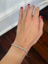 4 prong white gold 4.9ct blue and white lab diamond tennis bracelet