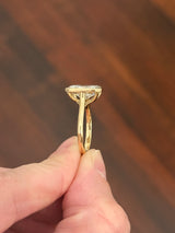 Yellow gold bezel set 3.99ct radiant lab diamond ring