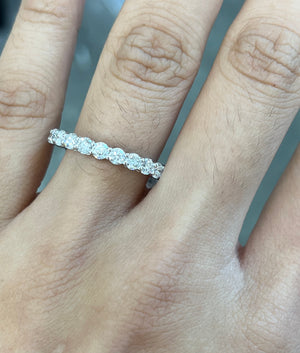 *Premade* 2.02 cttw Half Fancy Blue and Half lab diamonds Eternity Band