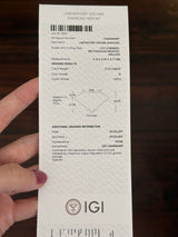 White gold IGI certified 2.1ct radiant lab diamond pendant