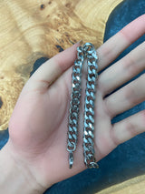 1.85 CT 8 INCHES STAINLESS STEEL CUBIN CHAIN